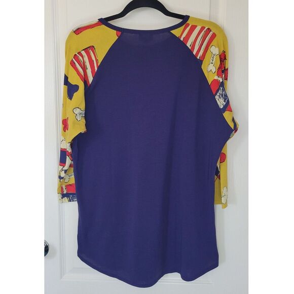 Lularoe Randy Baseball American Flag Pitbull Animal Shirt - Picture 2 of 4